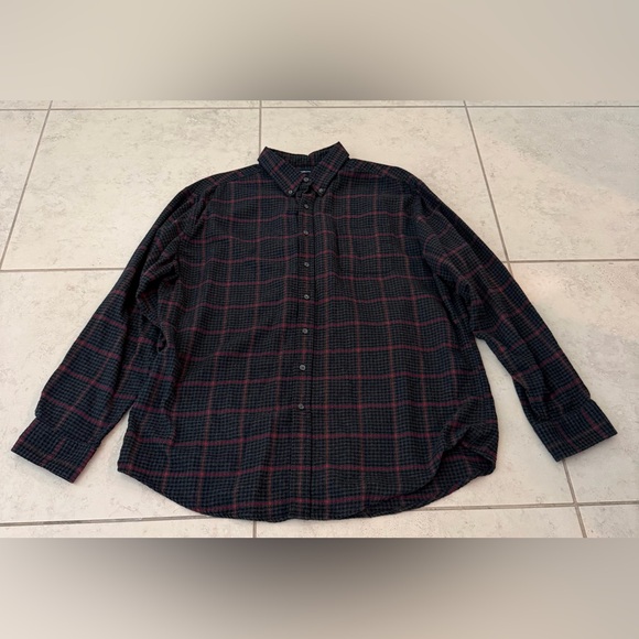 croft & barrow Other - Croft & Barrow Men’s Extra Soft Flannel Plaid Button Down Shirt - Gray/Red - XL